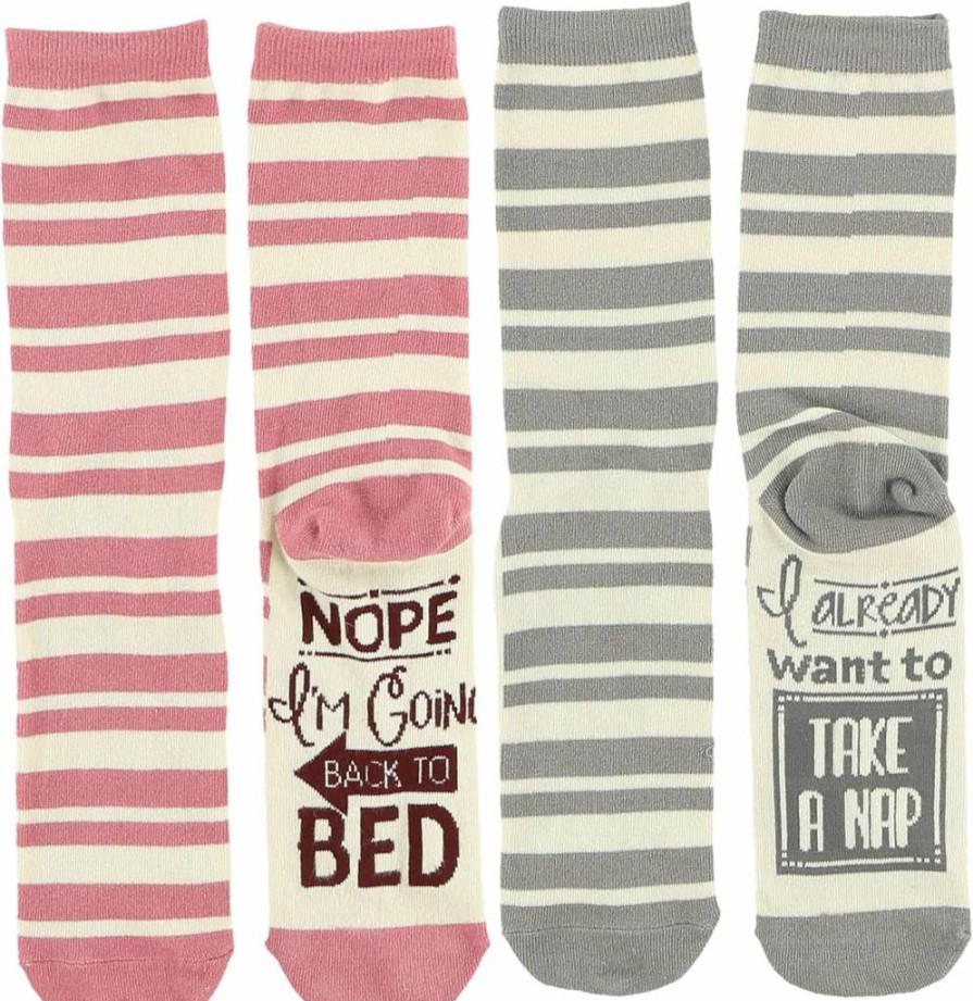 Lazy One Funny Novelty Socks for Adults - Pack of 2, Crazy Crew-Length Socks with Unique Designs for Men & Women