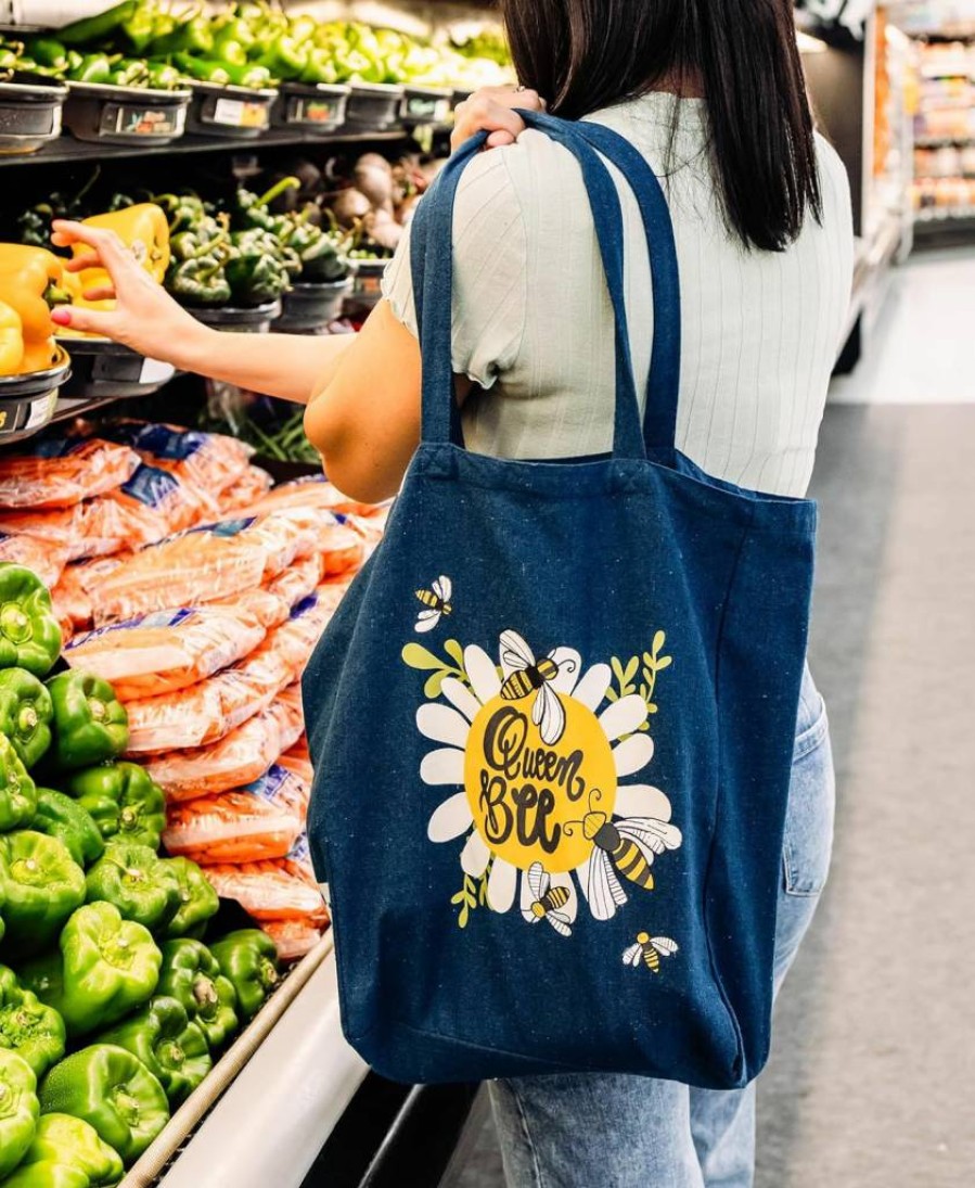 Lazy One Reusable Canvas Tote Bag for Women & Men - Durable Shopping, Travel & Work Tote