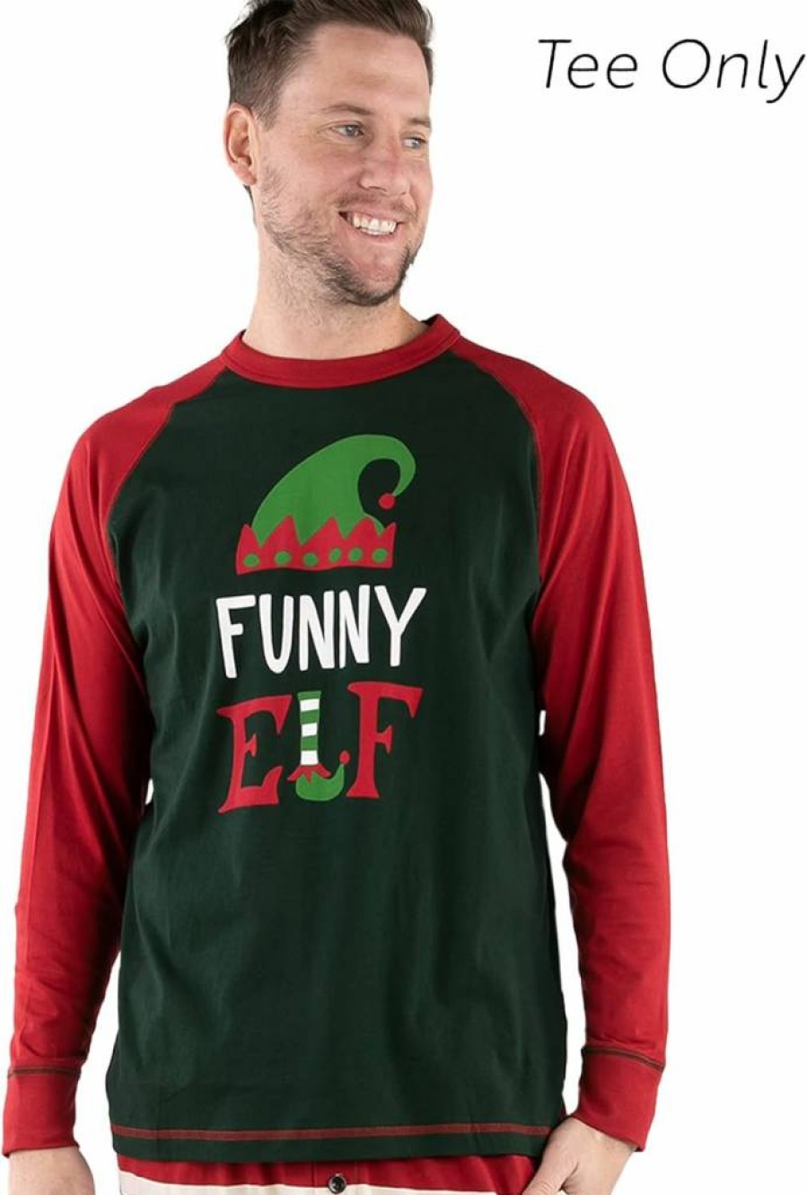 Lazy One Matching Family Christmas Pajamas Set - Elf Holiday Pjs for Adults & Kids, Festive Tee and Pants Separates