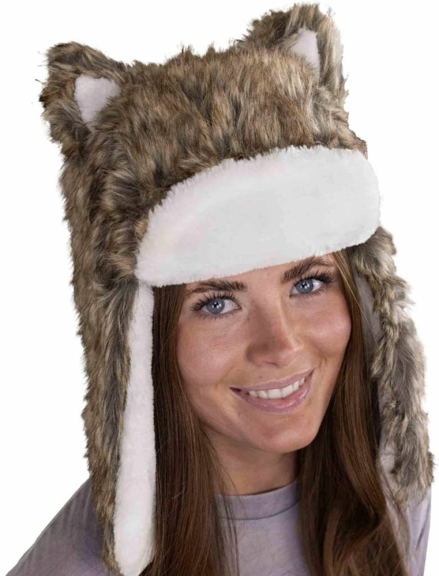 Lazy One Animal Ear Critter Cap for Winter - Warm, Cozy Hat with Ear Covers for Kids & Adults, Fun Cold-Weather Accessory