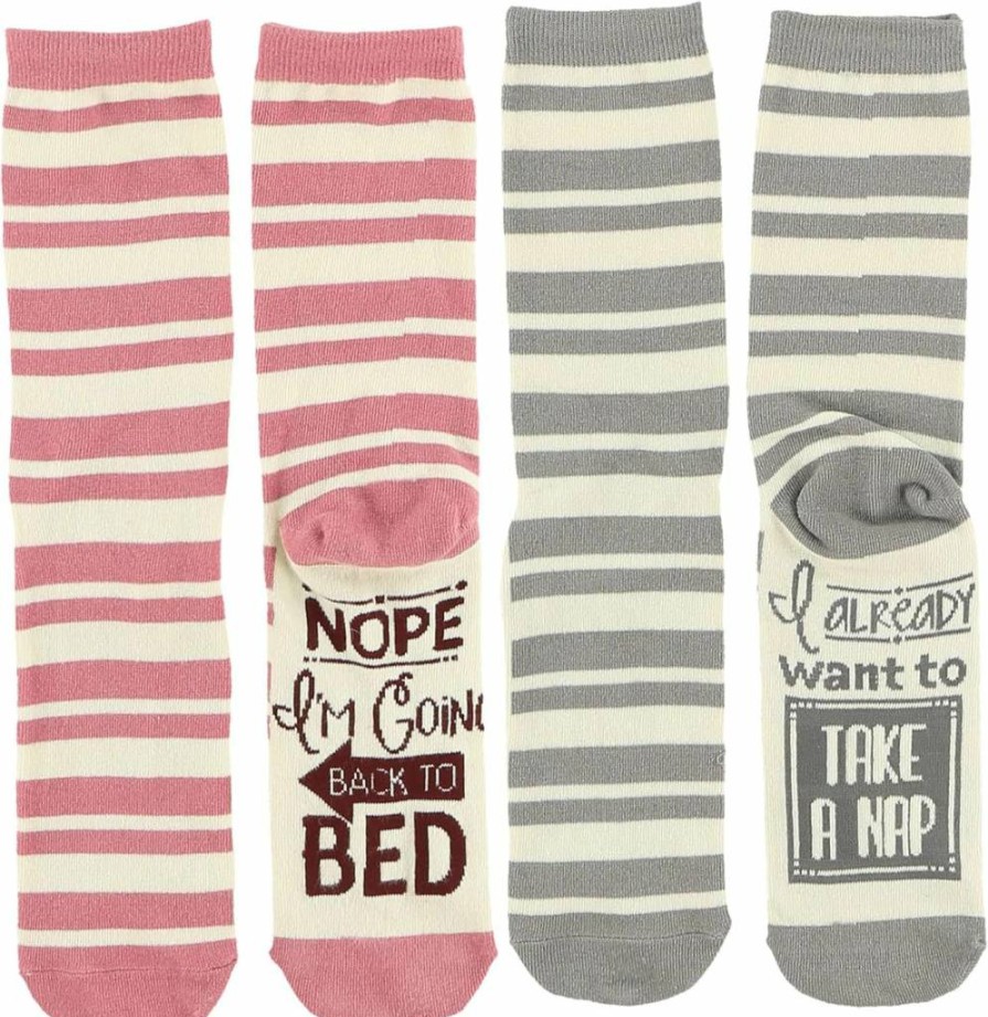 Lazy One Funny Novelty Socks for Adults - Pack of 2 Crazy Design Crew-Length Socks for Men & Women
