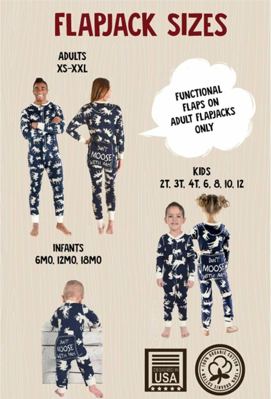 Lazy One Matching Family Pajama Sets for Adults, Kids, Teens, Babies & Dogs – Cozy Flapjacks Design