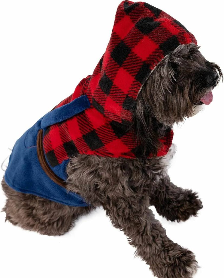 Lazy One Santa Dog Costume - Warm Fleece Christmas Outfit with Easy Fasteners for Pets
