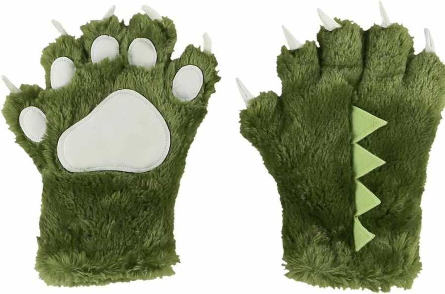Lazy One Cozy Animal Paw Mittens for Adults & Kids - Warm Winter Gloves with Fun Designs