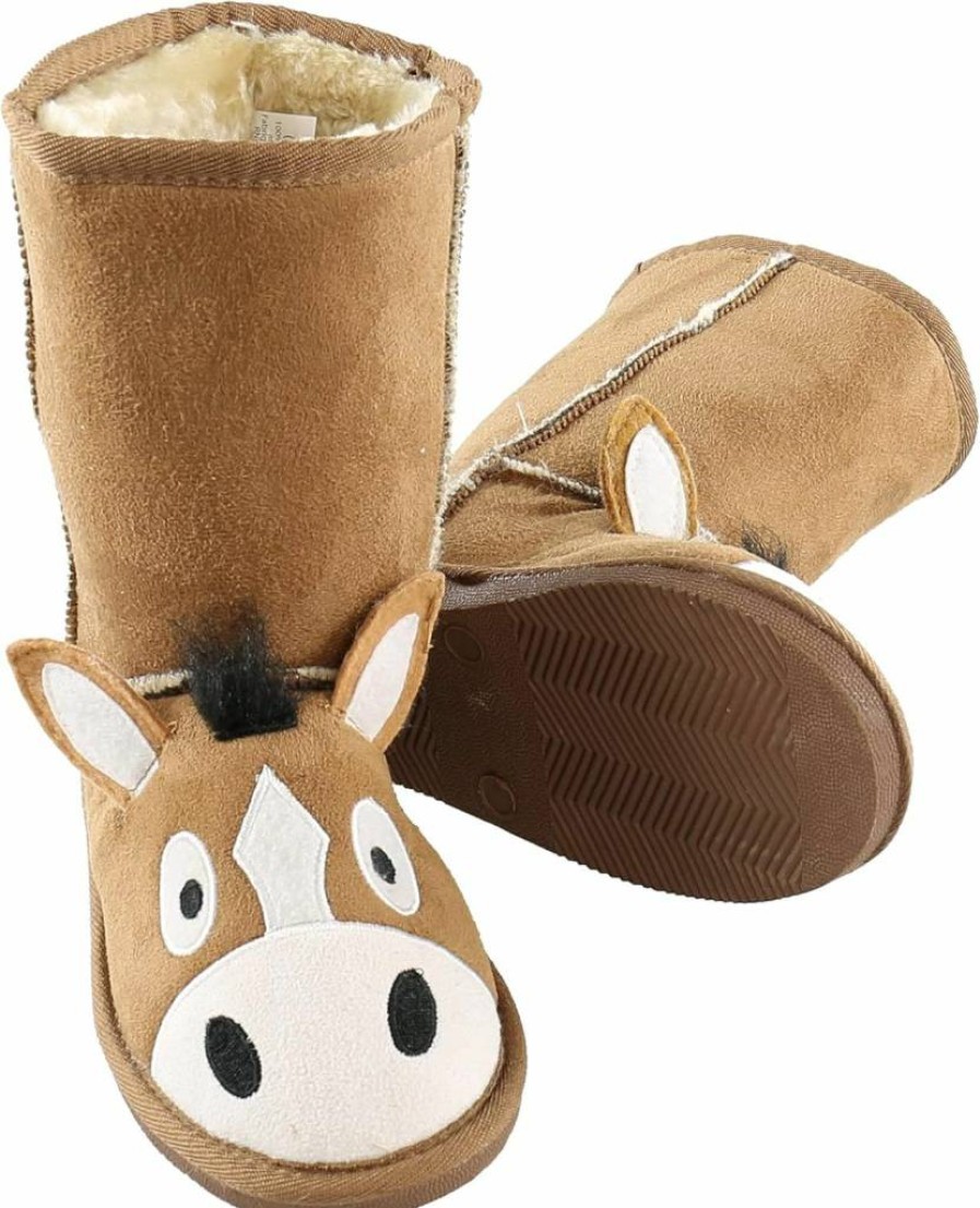 Lazy One Kids' Animal Slipper Boots - Cozy Warm House Shoes for Boys and Girls