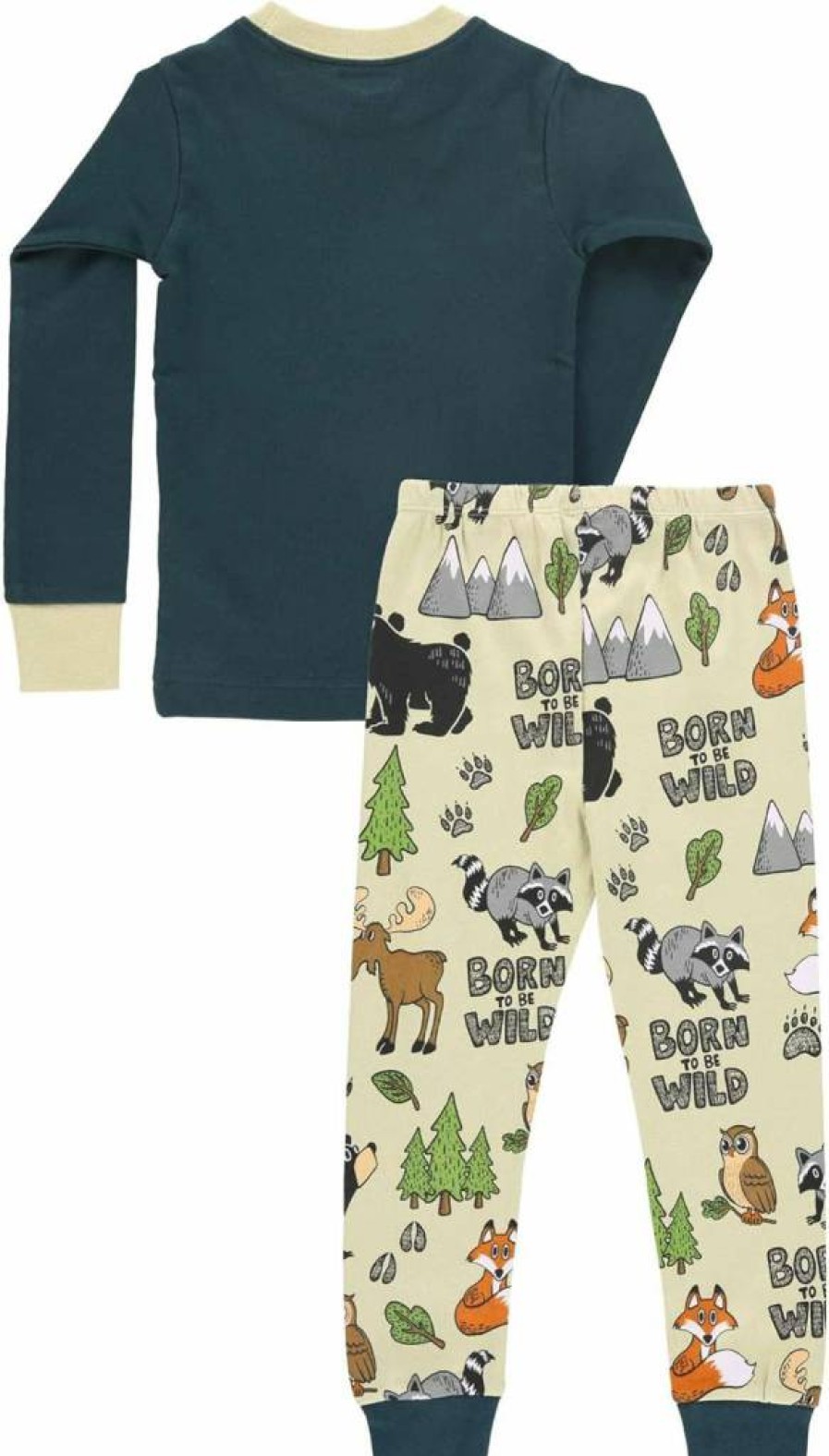 Lazy One Kids' Animal Print Pajama Sets - Cozy Bear & Moose Long-Sleeve PJs for Boys and Girls