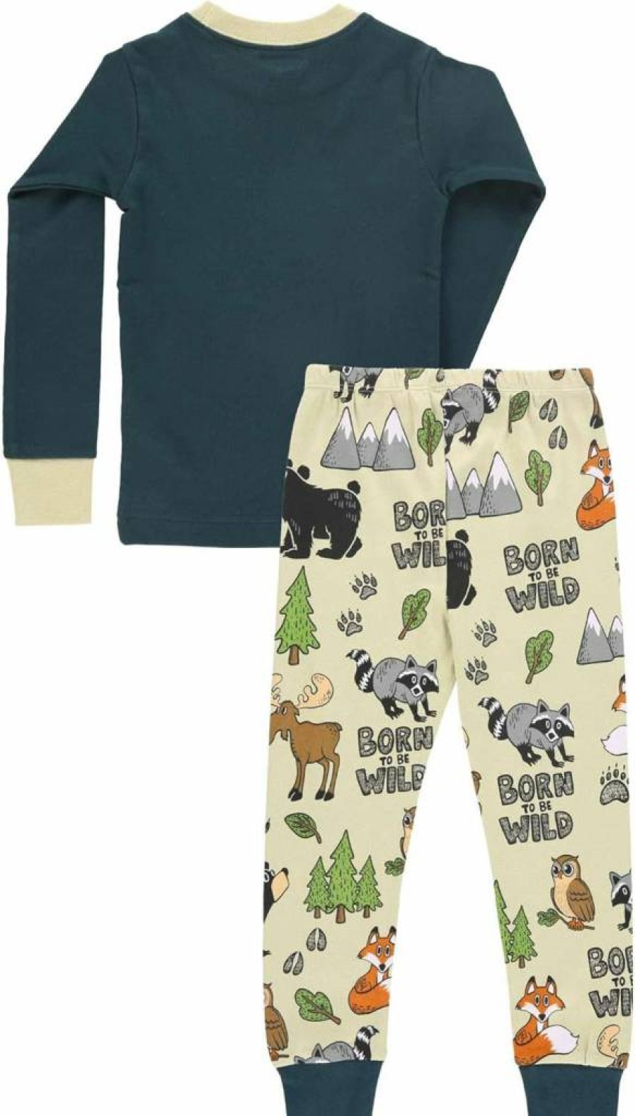 Lazy One Kids' Animal Print Pajama Sets - Cozy Bear & Moose Long-Sleeve PJs for Boys and Girls