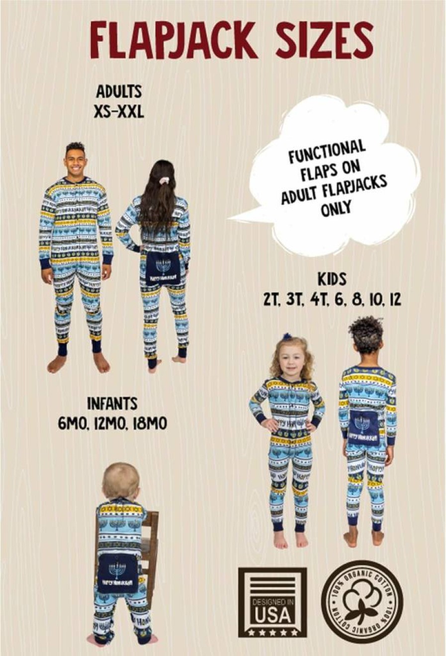 Lazy One Matching Christmas Pajamas Set for Family, Adults, Kids, Teens, and Dogs – Festive Holiday Flapjacks