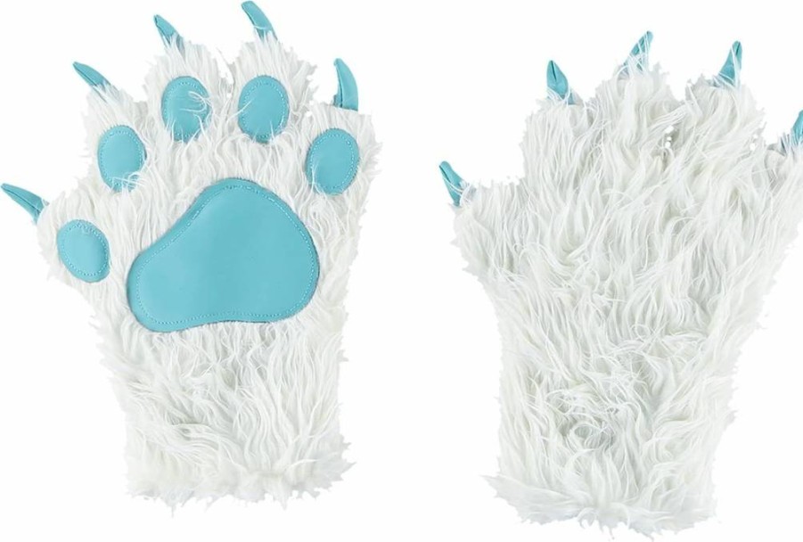 Lazy One Yeti Paw Mittens for Adults & Kids - Warm Animal Costume Gloves, Mythical Creature Winter Accessories, Large Size